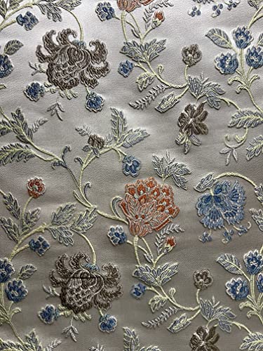 Red Woven Jacquard Floral Heavy Furnishing Fabric 54 inches F26861