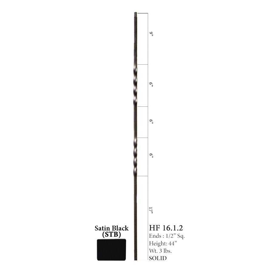 44 in. x 0.5 Double Twist Wrought Iron Baluster L700815