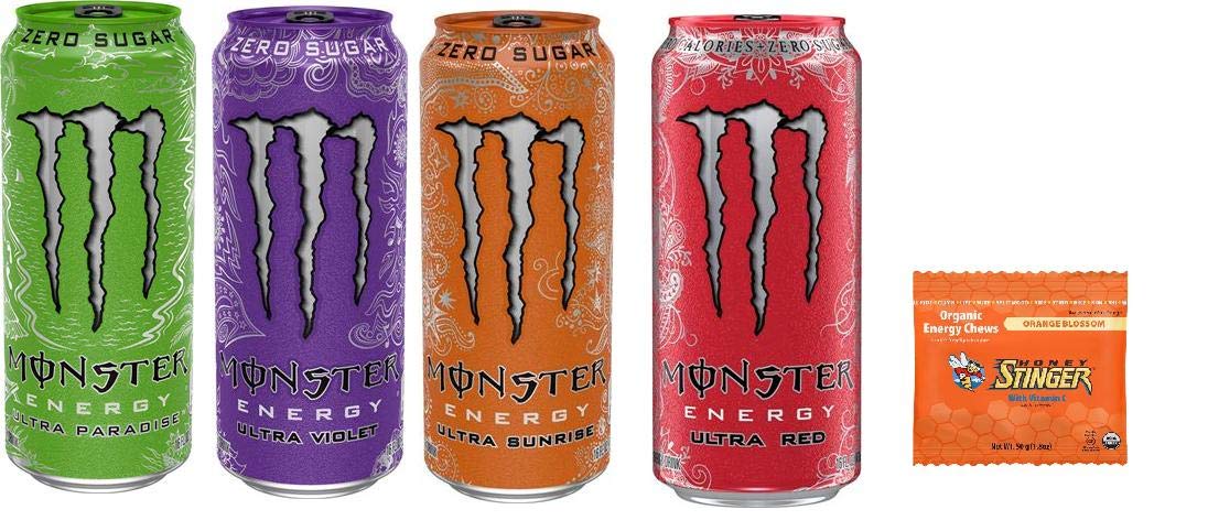 Zero Ultra Variety 16 ounce Pack of 16 Energy Drink and Stinger Chews Q952219