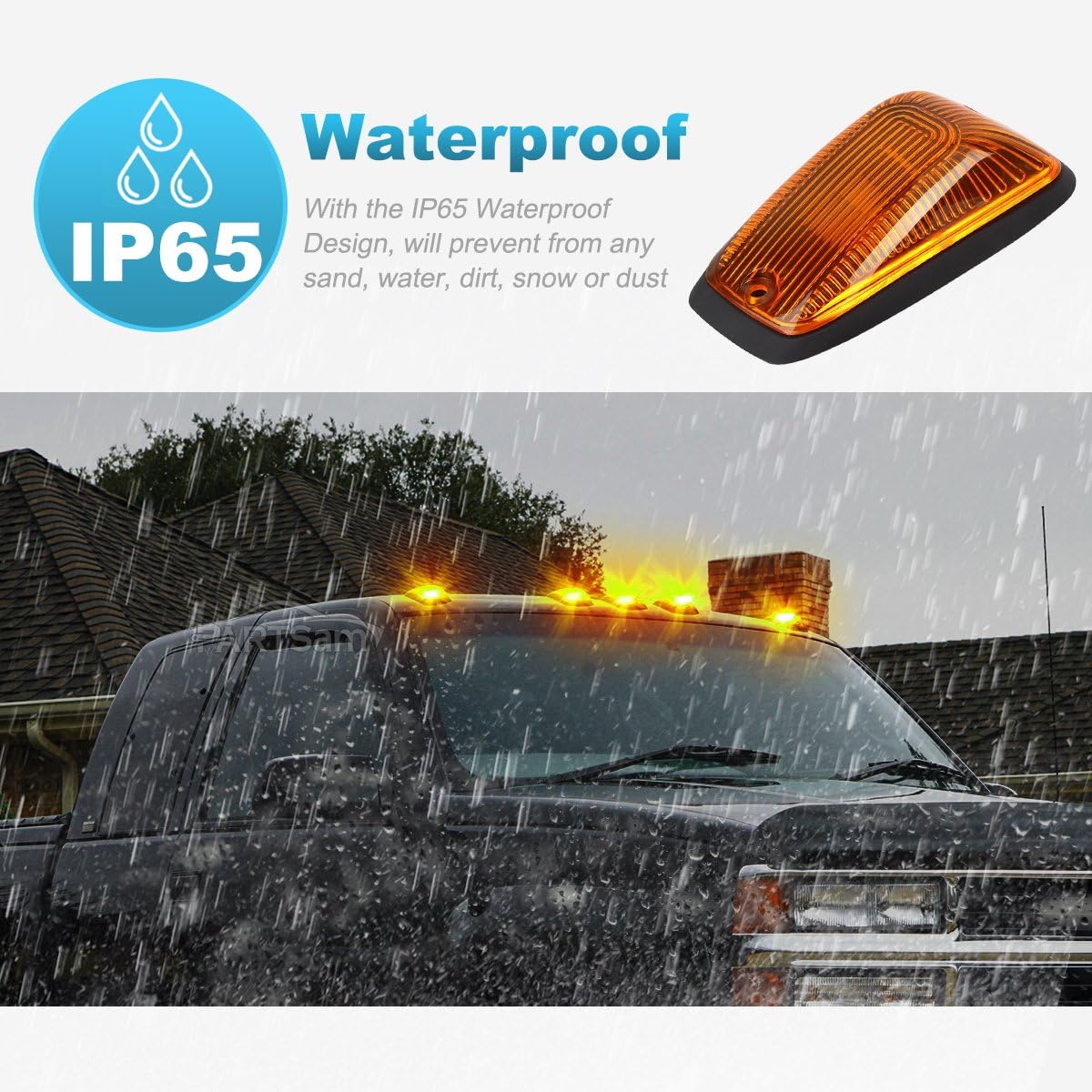 5-5050-SMD Amber LED Cab Marker Roof Running Lights Q86681