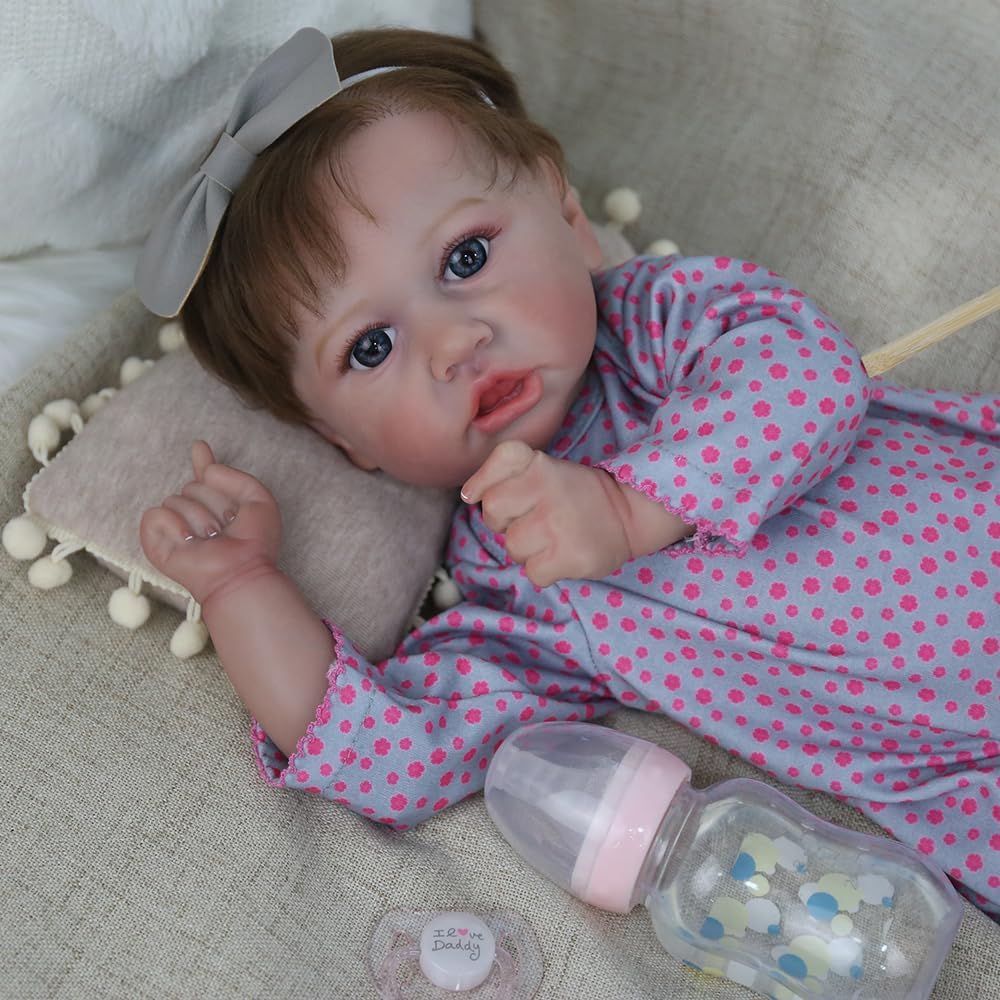 20 inch Handmade Vinyl Reborn Baby Doll with Weighted Cloth Body W23120