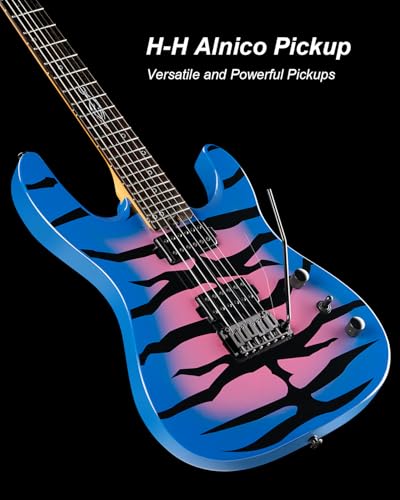 Solid Body Electric Guitar, Mahogany Body, Maple Neck, Rosewood Fretboard, 24 Frets (Blue) Y20775