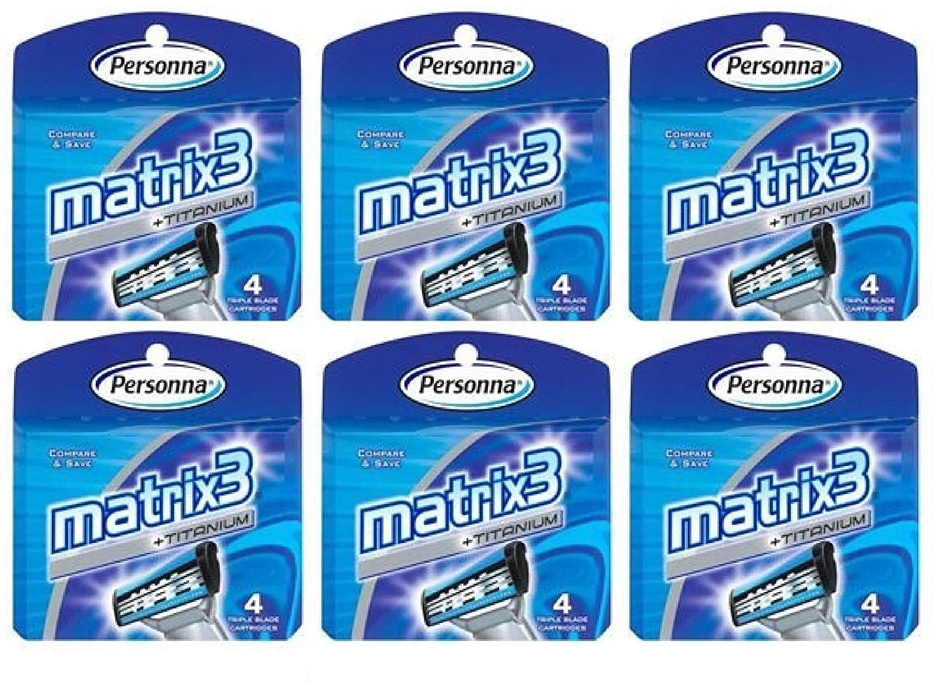 4 Ct. (Pack of 6) Triple Blade Refill Cartridge Blades D80493