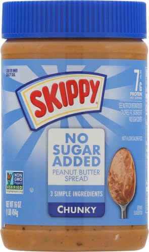 Chunky Peanut Butter Spread No Sugar Added, 16 Ounce (Pack of 12) I325