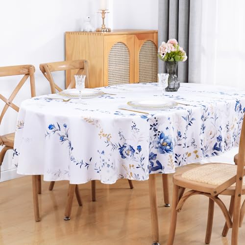 Watercolor Wildflower Waterproof Polyester Tablecloth 60x104 Inch S4560