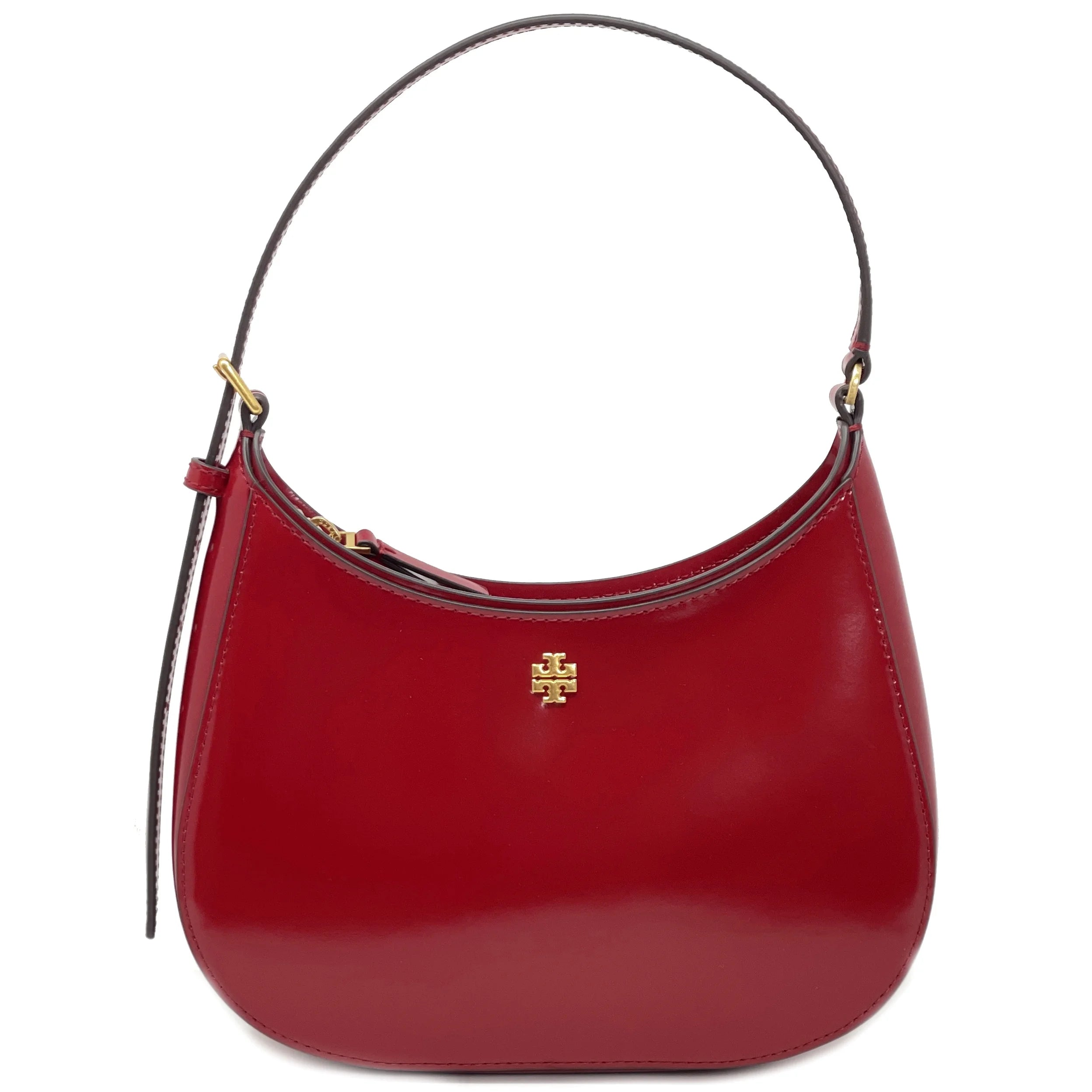 Lipstick Red Small Patent Zip Shoulder Bag F96628