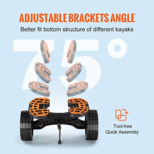 Foldable Aluminum Kayak Cart with 10'' Solid Tires T915