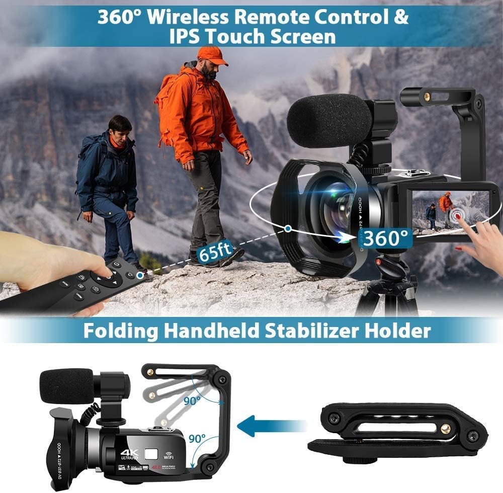 4K 48MP 18X Digital Zoom WiFi IR Night Vision Camcorder G8651
