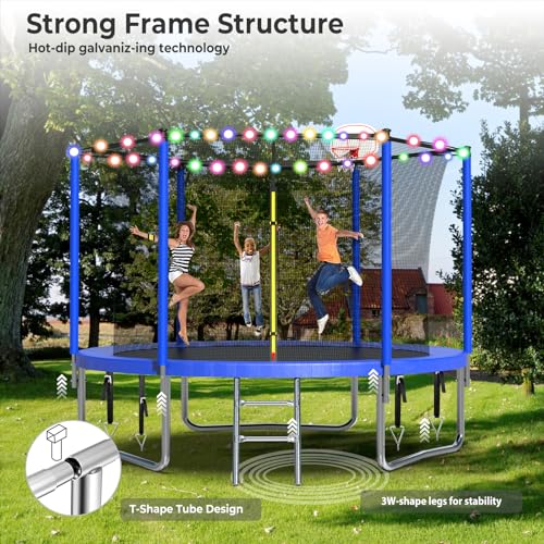 16FT Trampoline with Enclosure and Basketball Hoop B69586
