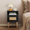 Mid Century Rattan Nightstand with Drawers L50629