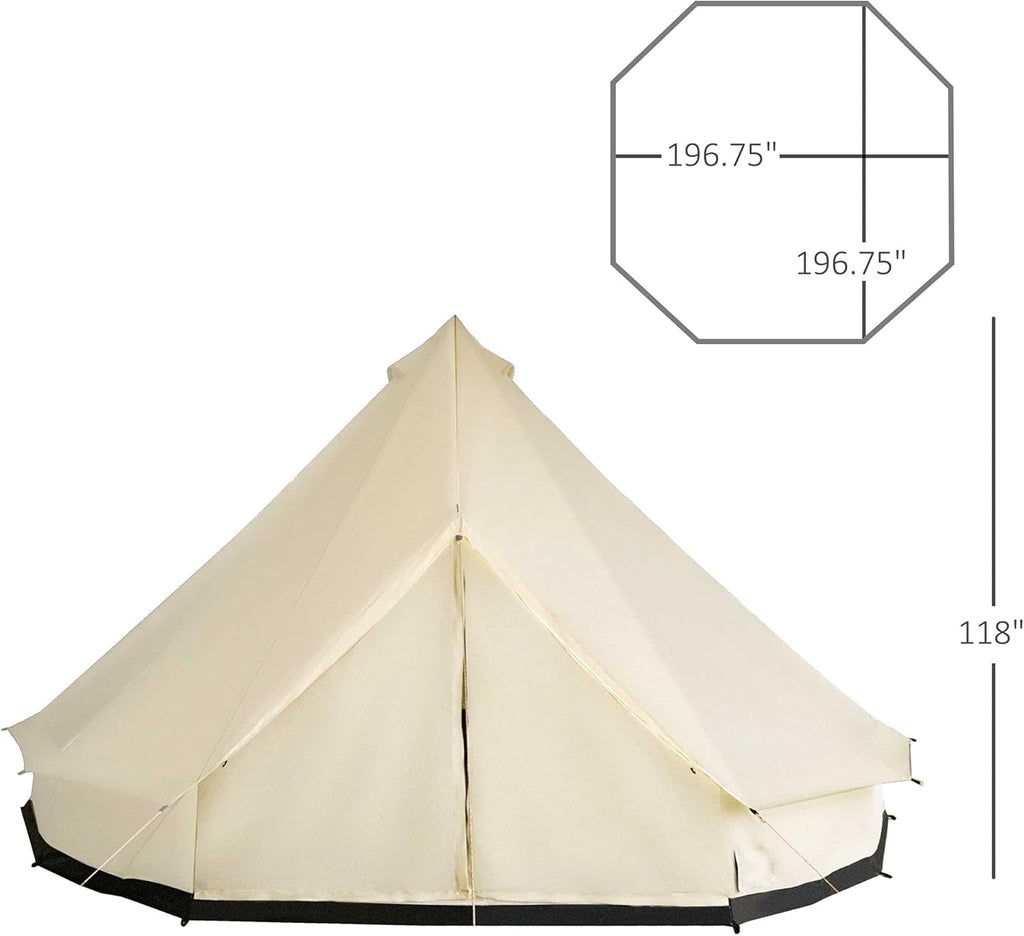 10-Person Waterproof Camping Tent, 16.4' x 16.4' x 9.8' C4572