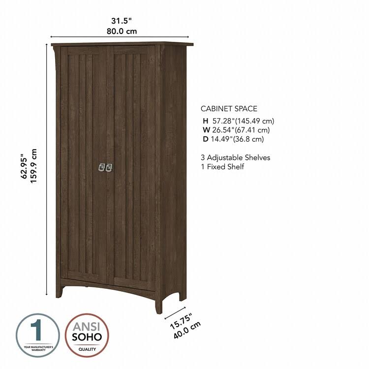 Ash Brown Tall Storage Cabinet with Doors U302