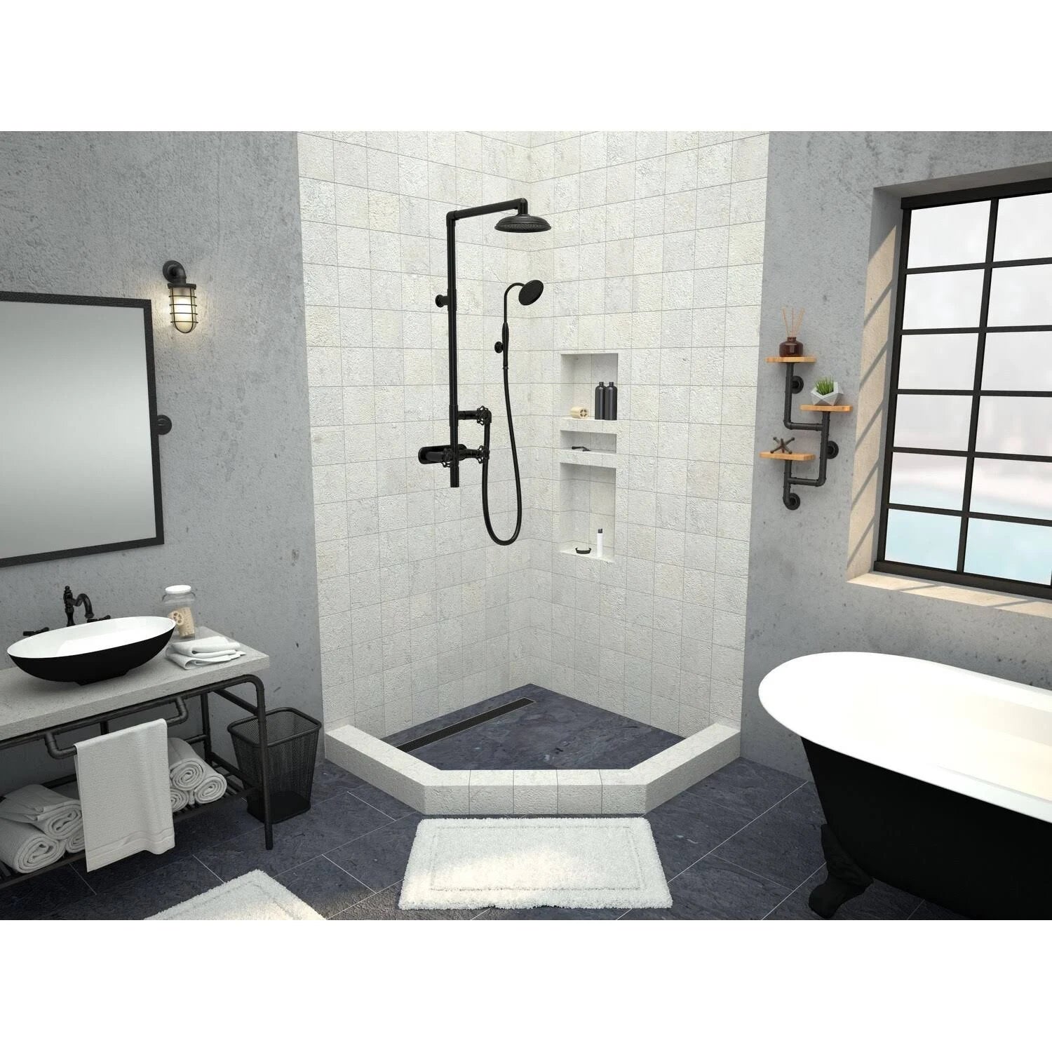 48x22 Neo-Angle Shower Base G4745