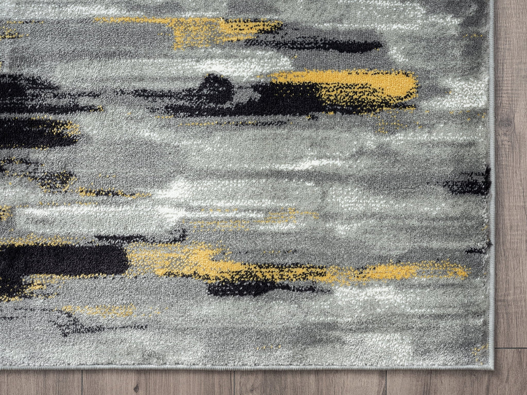 6 x 9 Grey Yellow Area Rug H519