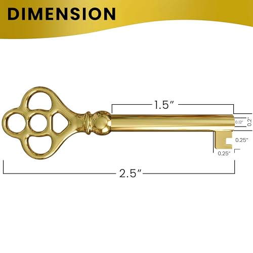 Hollow Barrel Brass Plated Replacement Skeleton Key (Pack of 1) V4273