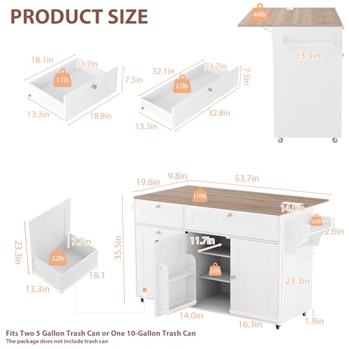 Black Rolling Kitchen Island Cart with Storage and Power Outlet J98983
