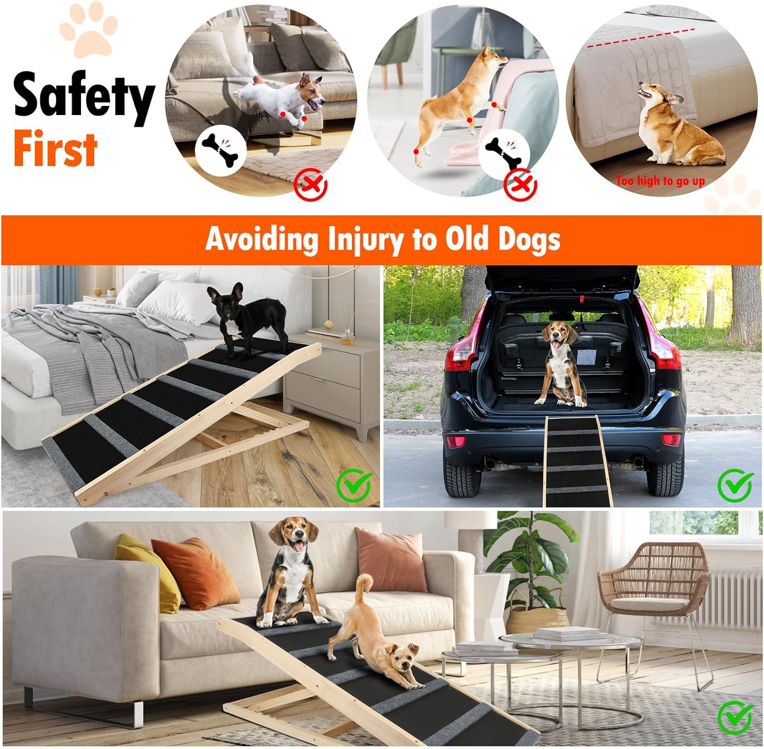 46.5" Adjustable Folding Pet Ramp B707260