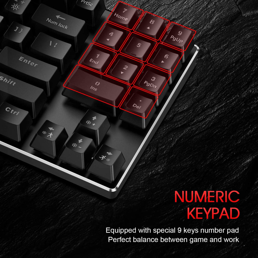89 Keys Wired Backlit Gaming Keyboard Red Switch with 4800 DPI 6 Button Mouse and Mouse Pad Pack of 2 O8024