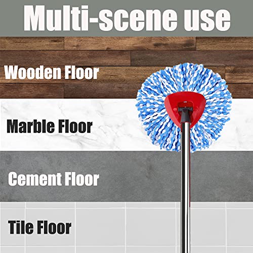 4 Microfiber Mop Refills, 1 Triangle Mop Base and 58in Mop Handle Y9378