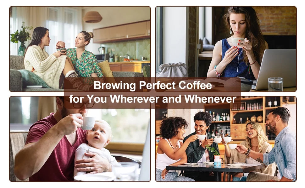 Mini Coffee Machine with Self-Cleaning Function and 8-14 oz Brew Size A2378