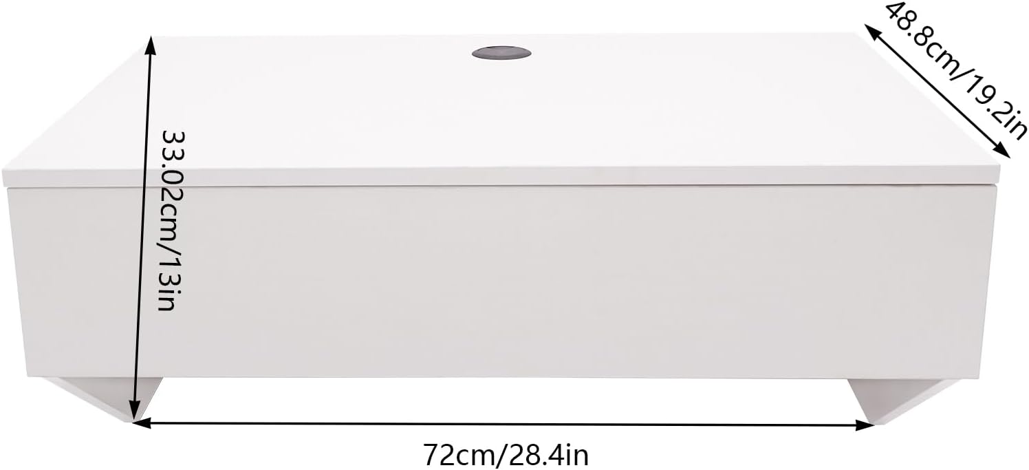 White 28.4x19.2x13in Wall Mounted Desk with Pull Out Drawer N167142