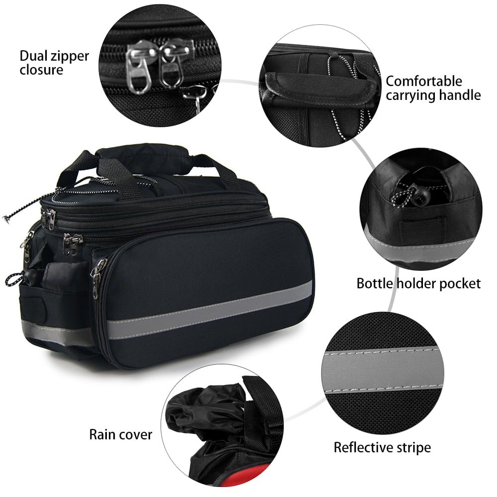 Rear Seat Bag Expandable Bike Rack Bag with Rain Cover Z1273