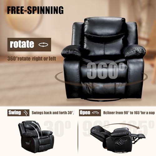 37" Width PU Leather Recliner Chair with Massage and Heating J379