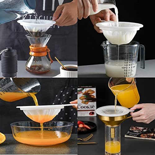 5-Inch 304 Stainless Steel Funnel with Fine Mesh Strainer X36341