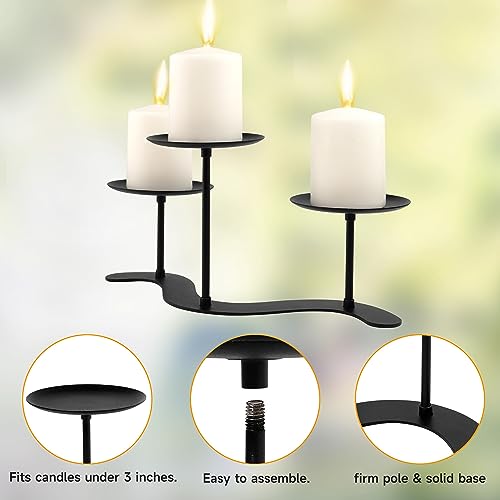 Black Iron Metal Candelabra Candle Holder D22228