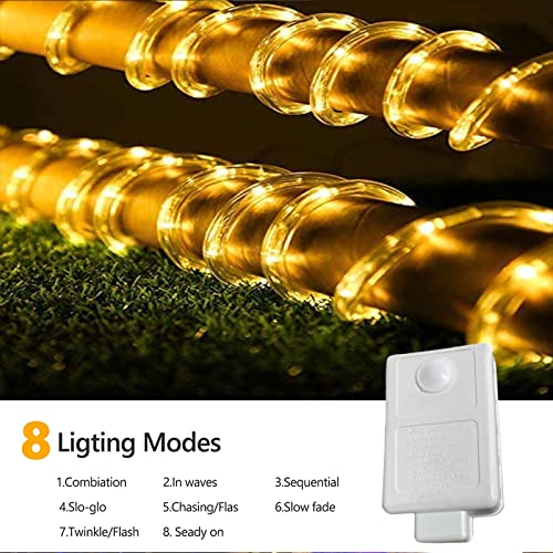 100ft 720 LED Connectable Flexible Tube Lights with 8 Modes, Waterproof Multicolor LED Rope Lights C8608