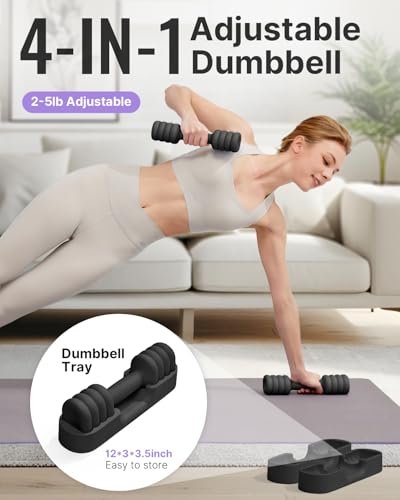 Adjustable Dumbbell Set of 2, 2-5 lbs Each I80216