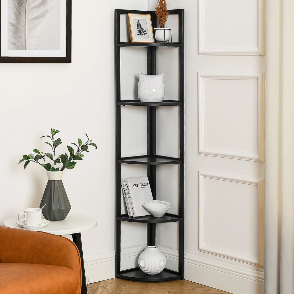 5 Tiers Corner Shelf Black T420