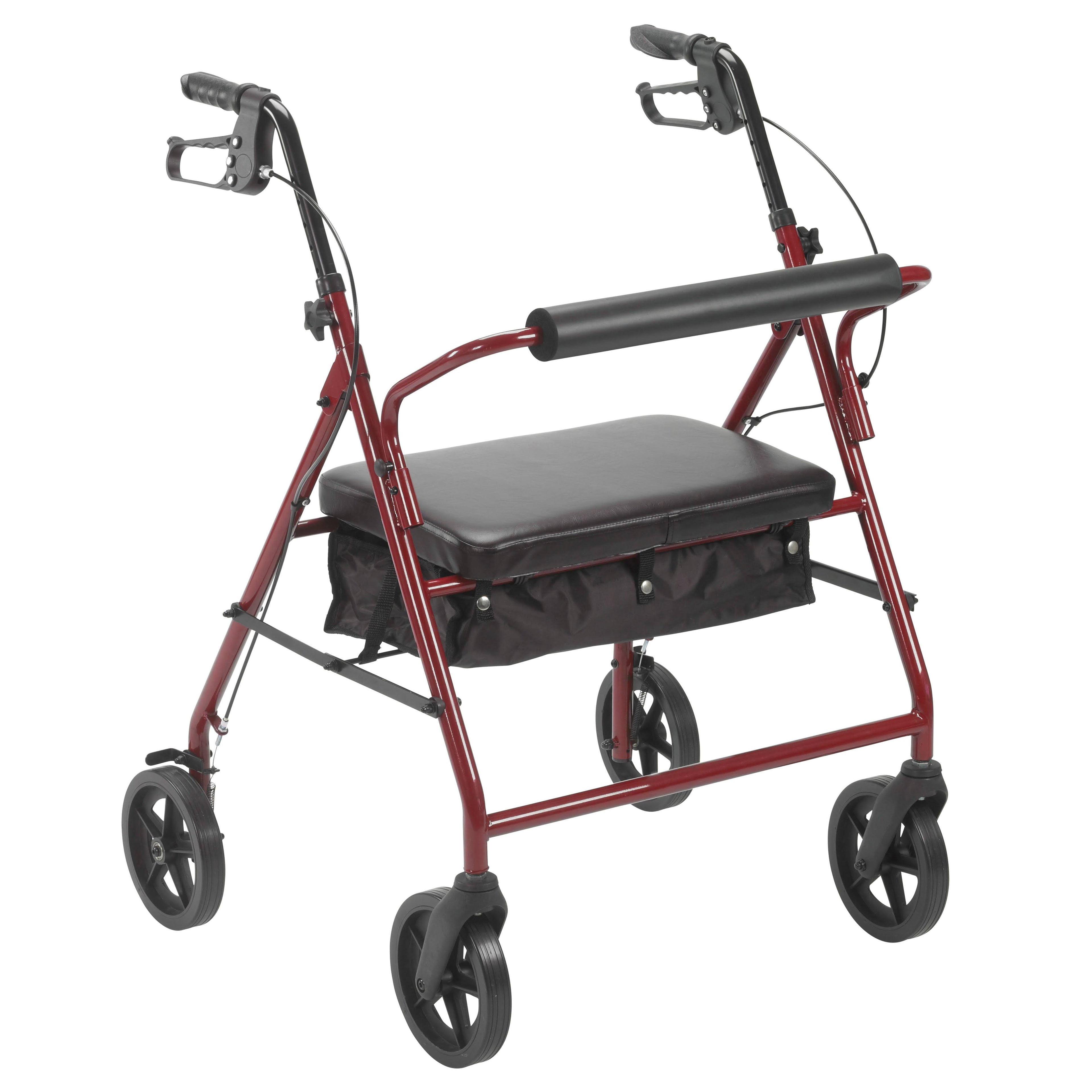 Red Bariatric Rollator with 8x22 Wheels M285150