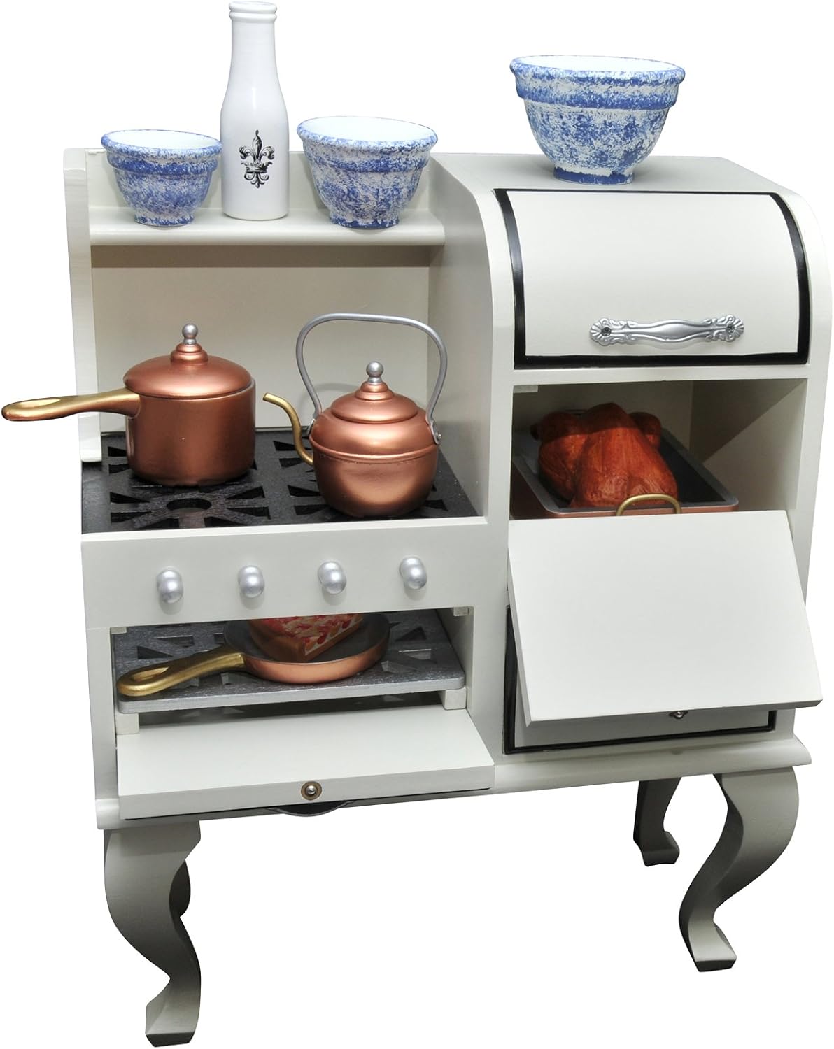 18 Inch Doll Furniture Wooden Cook Stove & Oven N19317