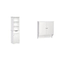 Gray Ashland Bathroom Freestanding Storage Cabinet with Three Open Shelves and Drawer Z890