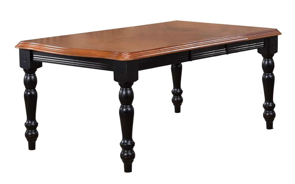 Black Cherry Distressed Antique Dining Table Set Y794