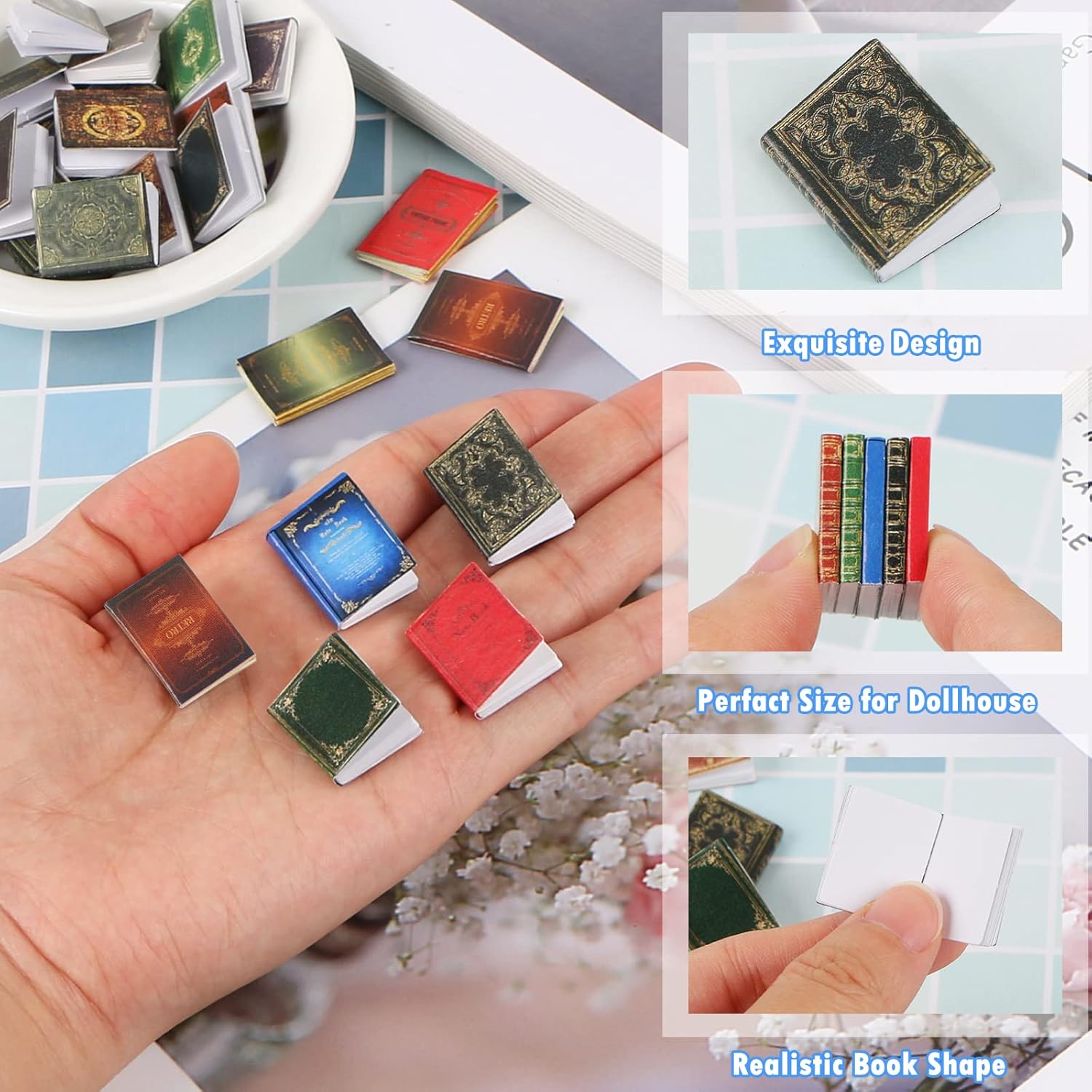 30 Pieces 1:12 Scale Miniature Dollhouse Books E9093