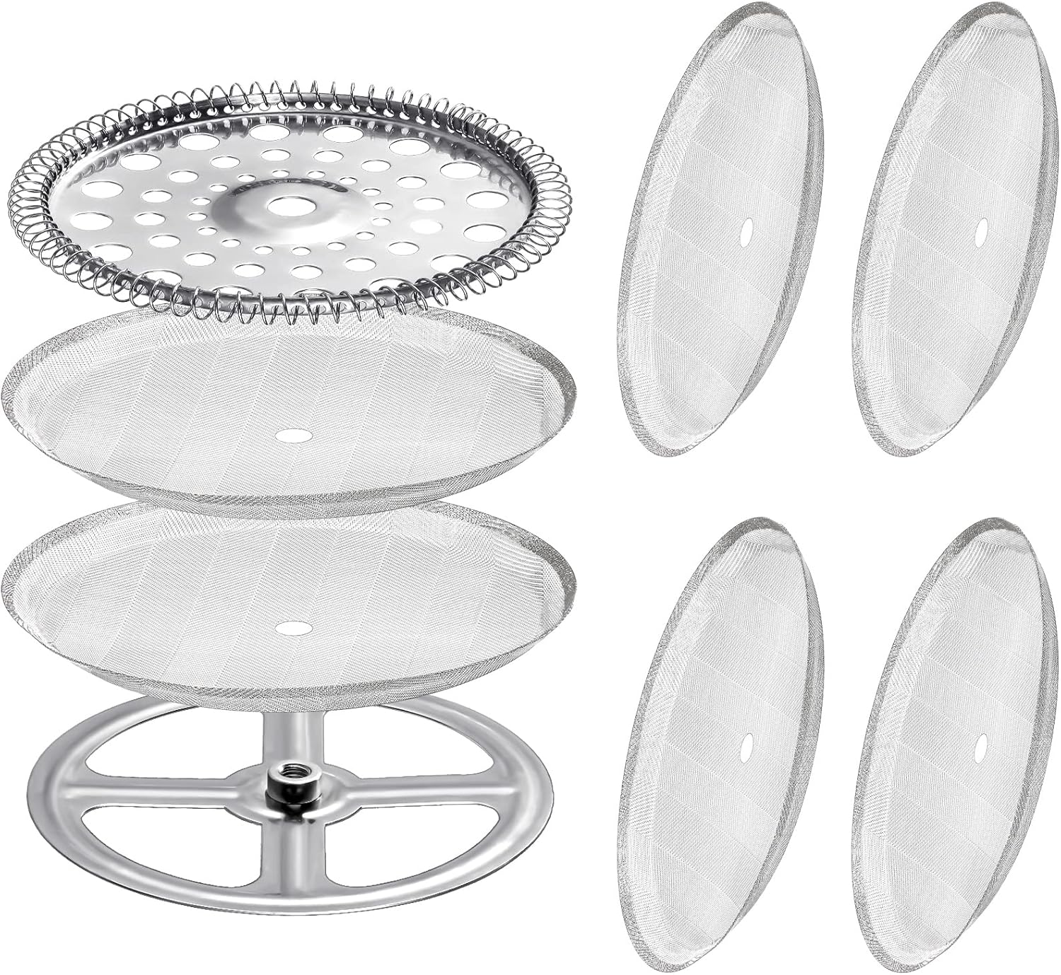 8 Pieces Stainless Steel Mesh French Press Filter Replacement Parts L747