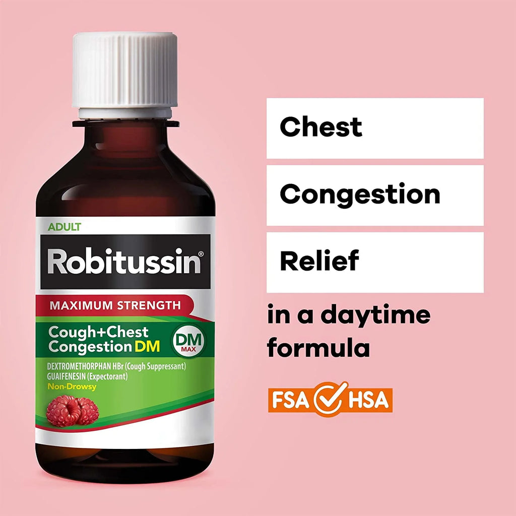 8 fl. oz. Maximum Strength Cough + Chest Congestion DM Raspberry Flavor U130