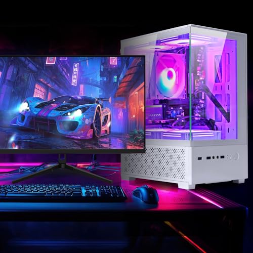 White Desktop PC AMD Ryzen 7-5700G 8 core 3.9GHz 16G DDR4 RAM 512GB NVME SSD Tower Computer with Power Supply 400W J903373
