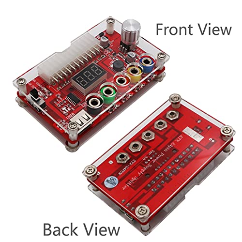 24 Pins ATX Power Supply Breakout Board and Acrylic Case Kit Module Adapter PC Power Connector H853166