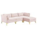 Pink Performance Velvet 5 Piece L-Shape Sectional Sofa C127