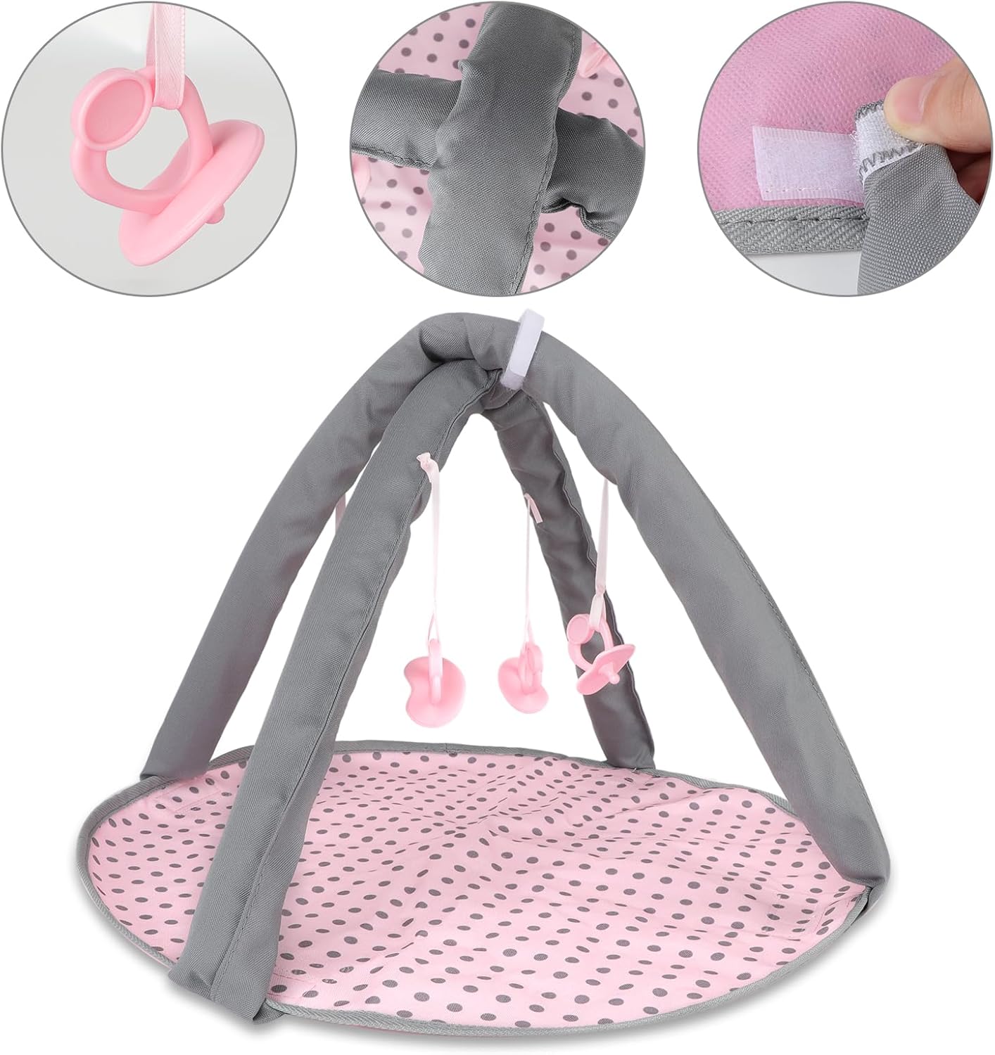 Baby Doll Stroller Crib Bed Nursery Role Play Set with Accessories and Play Mat K104