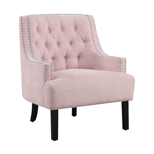 Black Chenille Upholstered Armchair with Solid Wood Frame S464