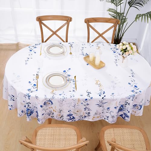 Watercolor Wildflower Waterproof Polyester Tablecloth 60x104 Inch S4560