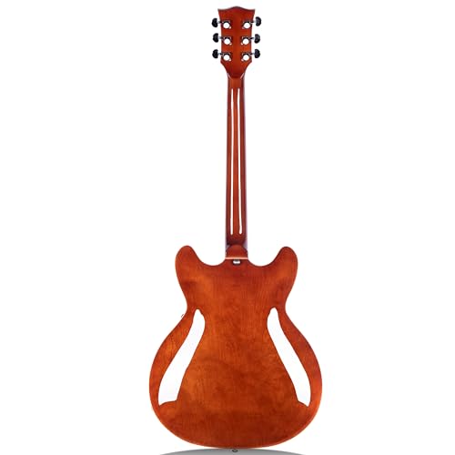 Brown Semi-Hollow Body Electric Guitar with F-Hole D49477