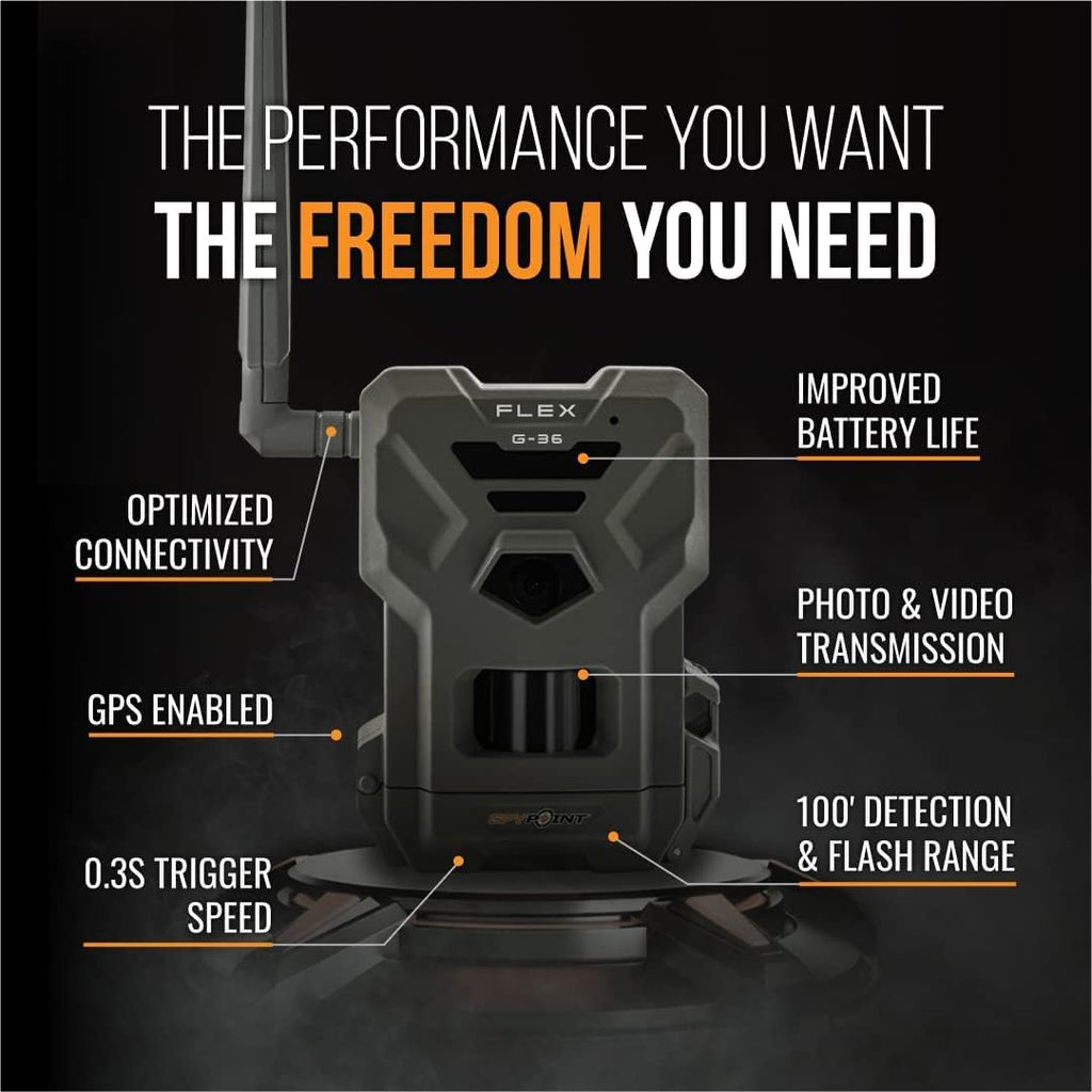 36MP Cellular Trail Camera with Sound, GPS, LTE, 100' Flash Range + LIT-22 Batteries + Straps S350145