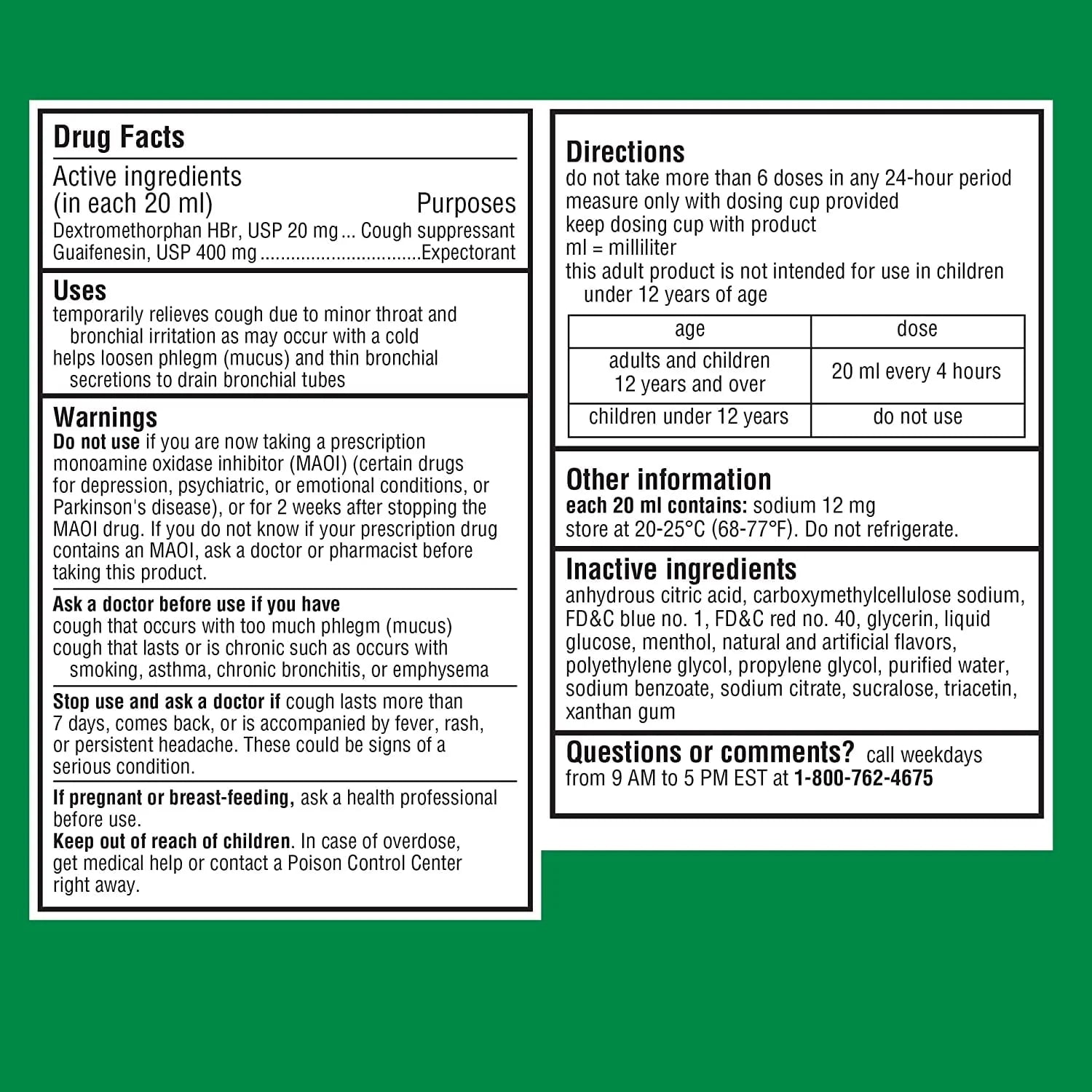 8 fl. oz. Maximum Strength Cough + Chest Congestion DM Raspberry Flavor U130