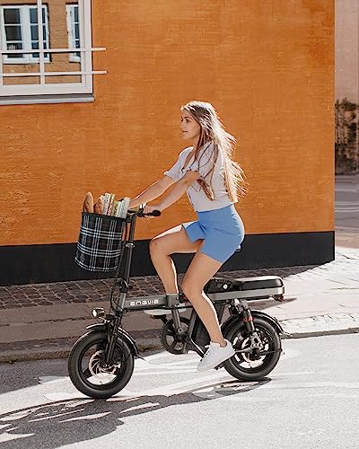 Mini Electric Bike 14" Folding Ebike 600W Motor 48V 10AH Battery J11694
