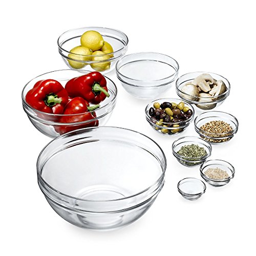 9-Piece Clear Glass Bowl Set T594